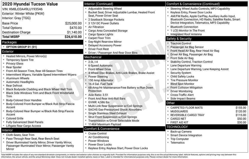2020 Hyundai Tucson Value
