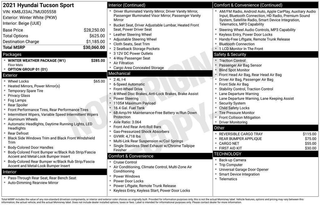 2021 Hyundai Tucson Sport