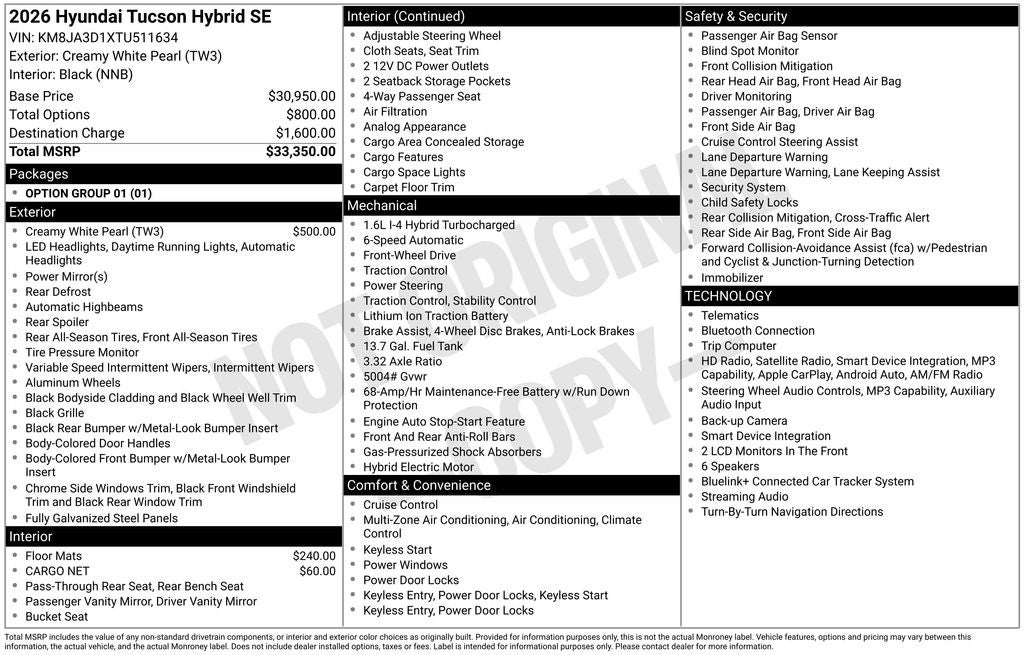 2026 Hyundai Tucson Hybrid SE