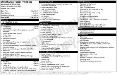 2026 Hyundai Tucson Hybrid SEL
