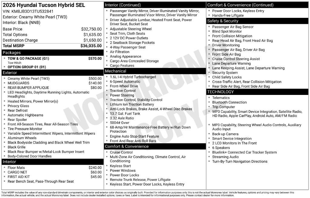 2026 Hyundai Tucson Hybrid SEL