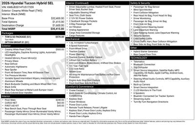 2026 Hyundai Tucson Hybrid SEL