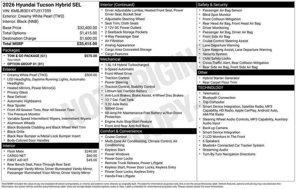 2026 Hyundai Tucson Hybrid SEL