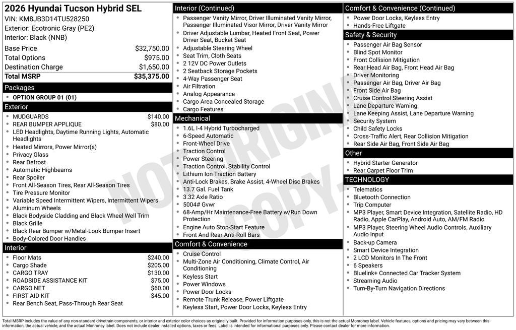 2026 Hyundai Tucson Hybrid SEL