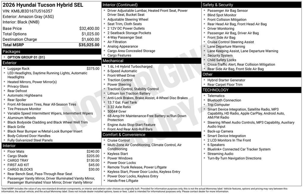 2026 Hyundai Tucson Hybrid SEL