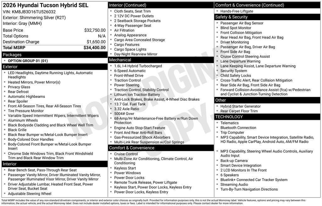 2026 Hyundai Tucson Hybrid SEL