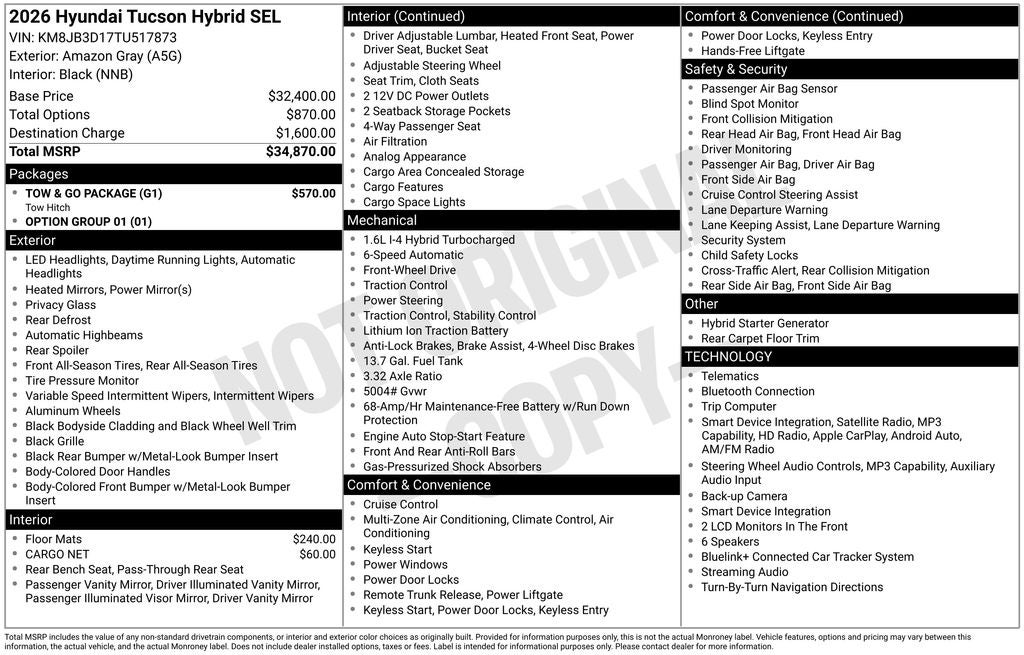 2026 Hyundai Tucson Hybrid SEL