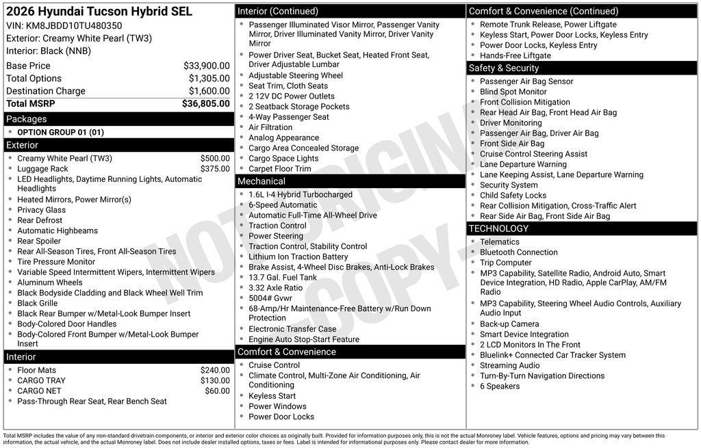 2026 Hyundai Tucson Hybrid SEL