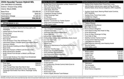 2026 Hyundai Tucson Hybrid SEL