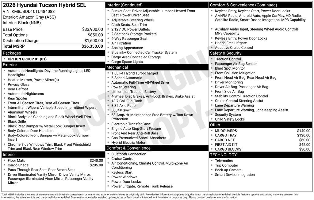 2026 Hyundai Tucson Hybrid SEL