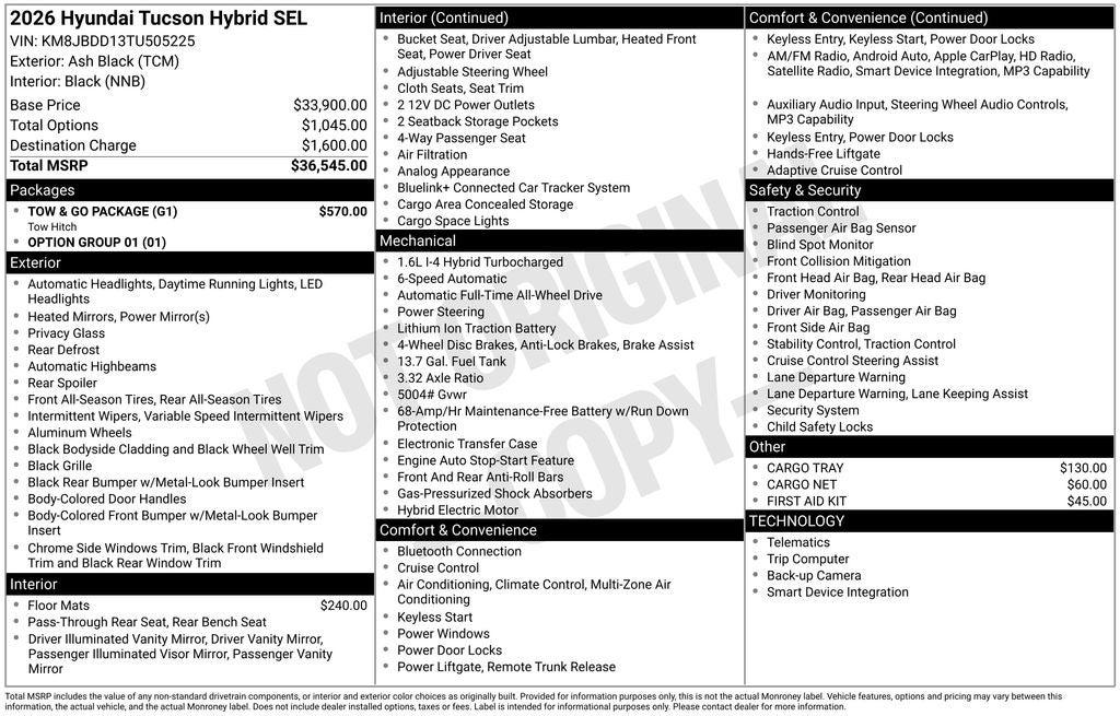 2026 Hyundai Tucson Hybrid SEL