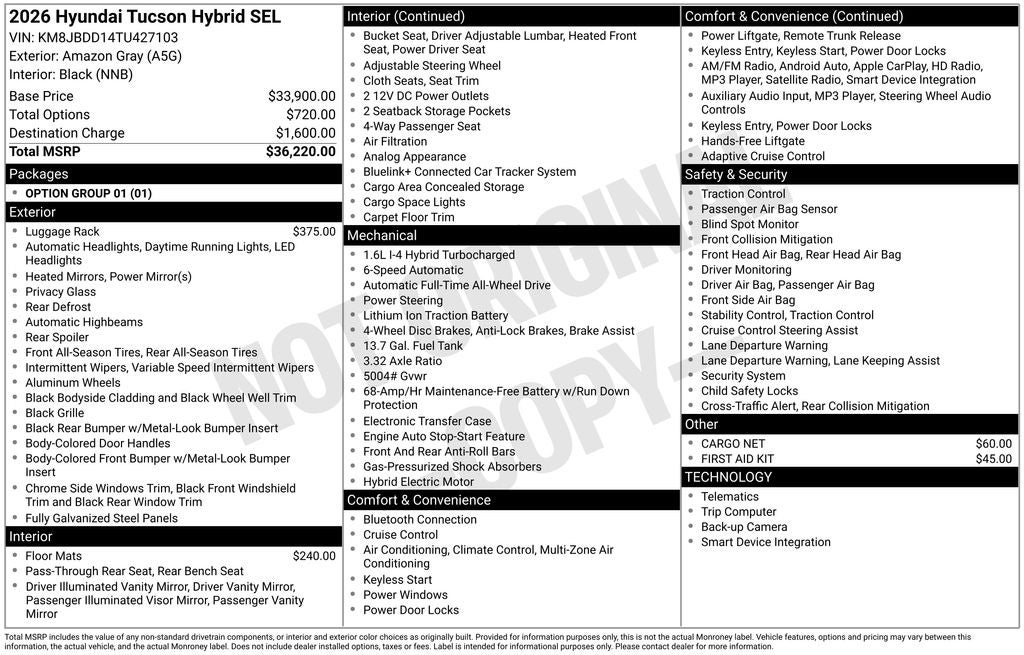 2026 Hyundai Tucson Hybrid SEL