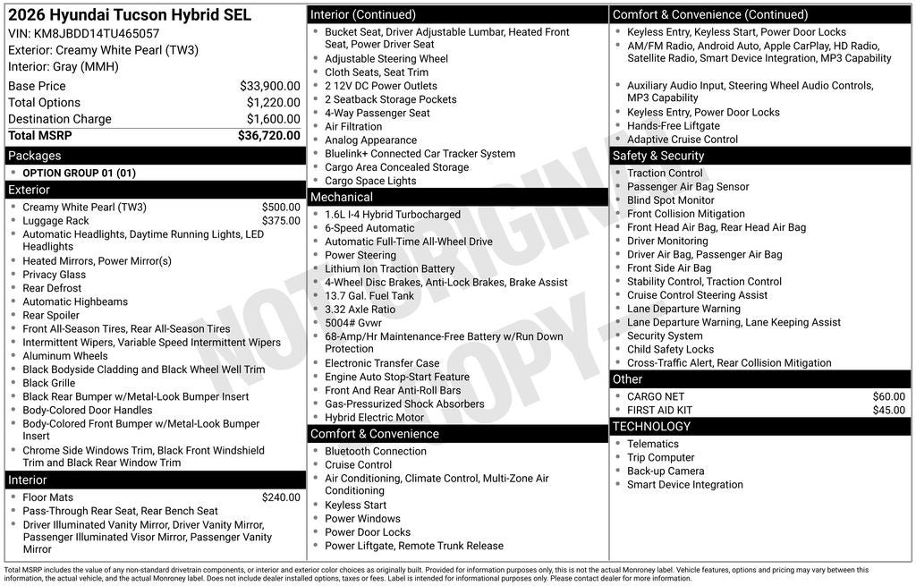 2026 Hyundai Tucson Hybrid SEL