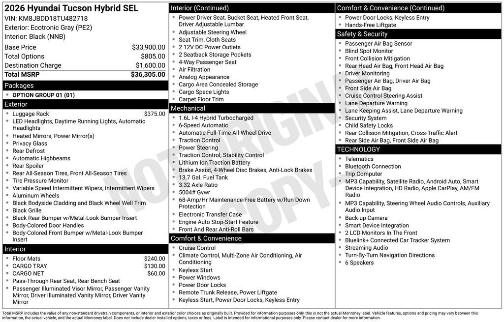 2026 Hyundai Tucson Hybrid SEL