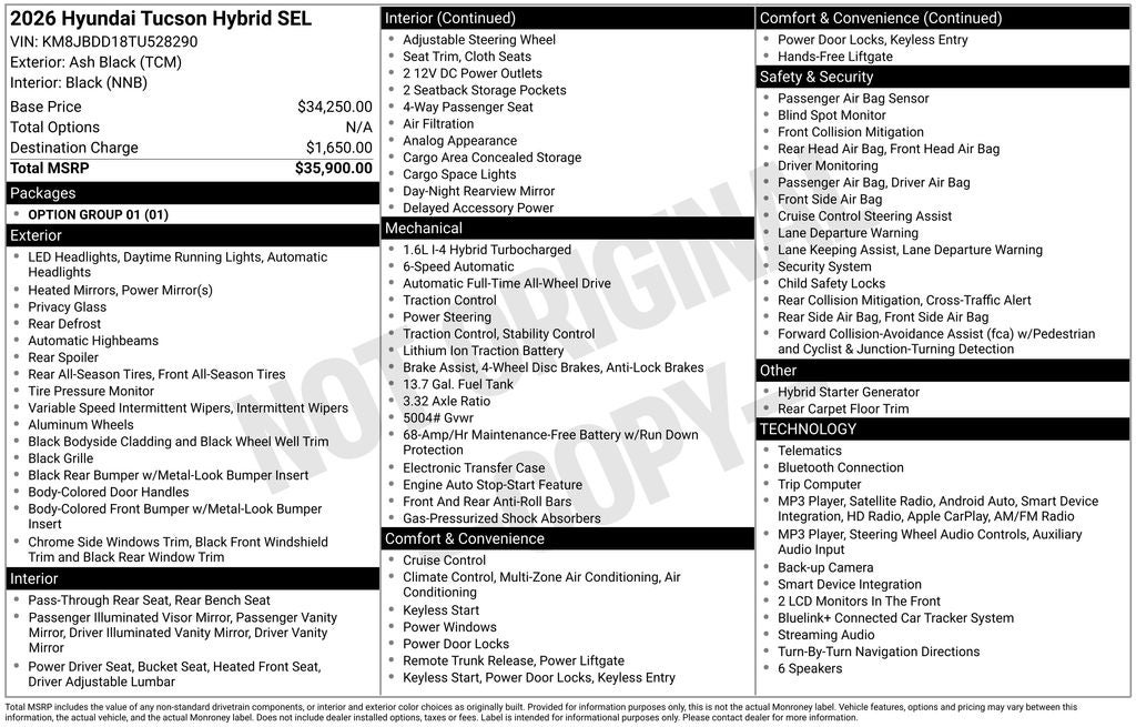 2026 Hyundai Tucson Hybrid SEL