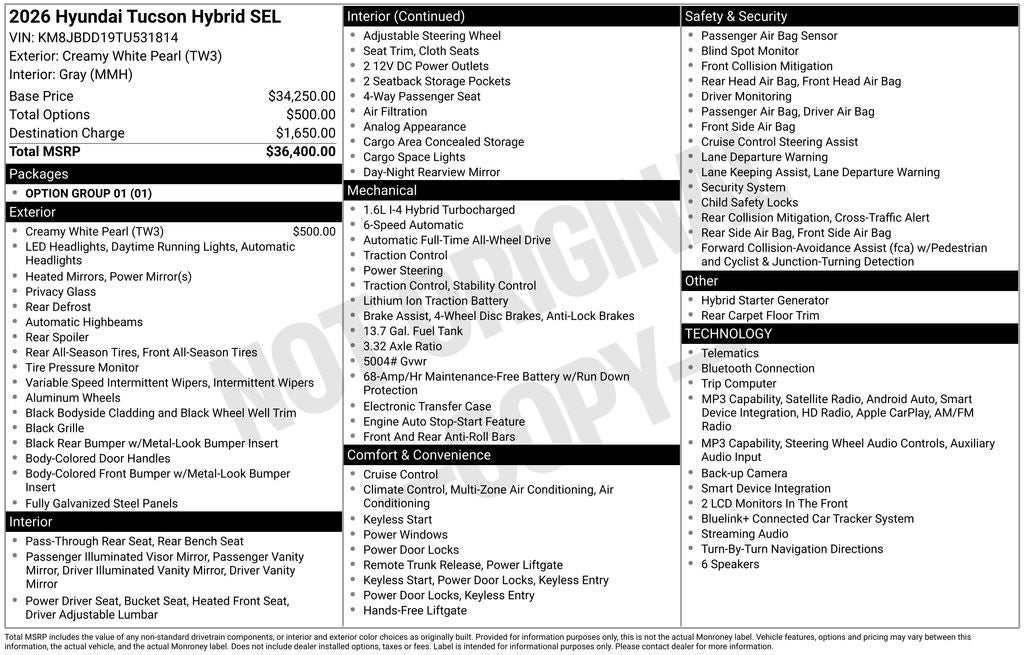 2026 Hyundai Tucson Hybrid SEL