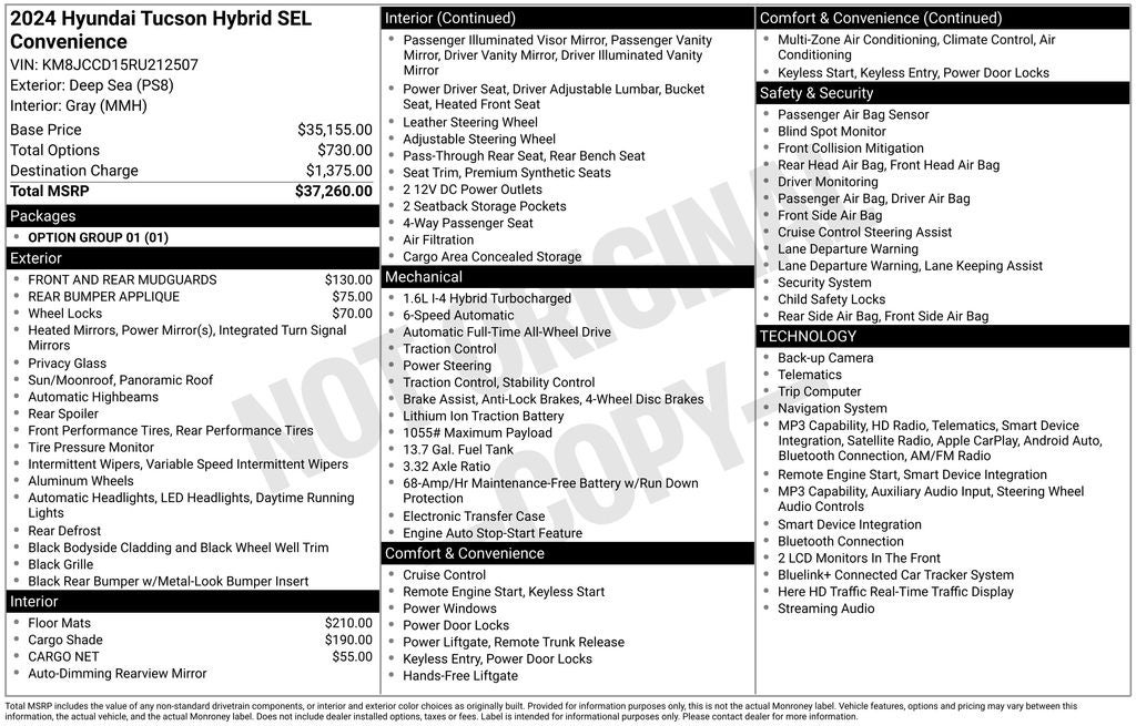 2024 Hyundai Tucson Hybrid SEL Convenience