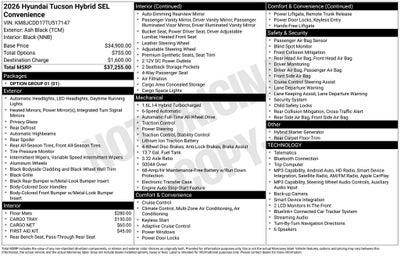 2026 Hyundai Tucson Hybrid SEL Convenience