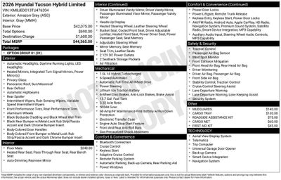 2026 Hyundai Tucson Hybrid Limited