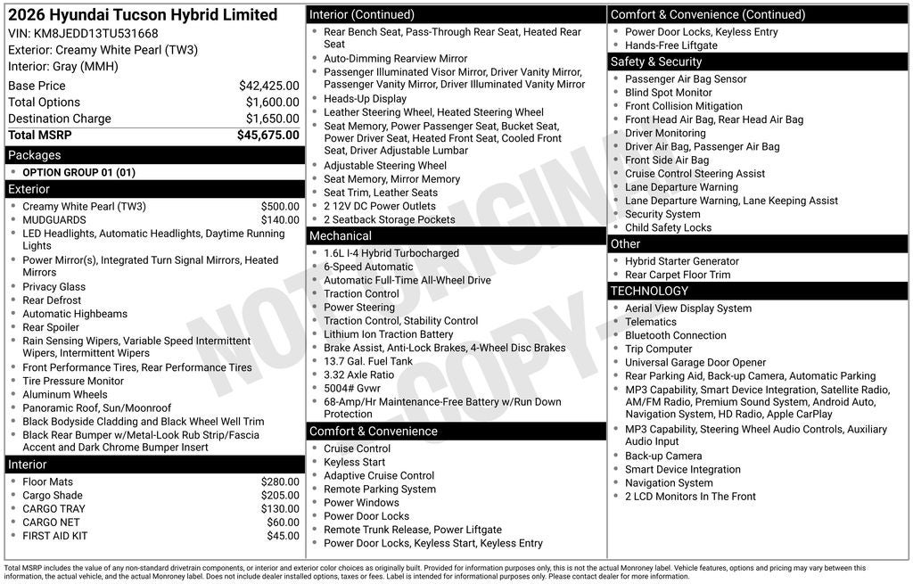 2026 Hyundai Tucson Hybrid Limited