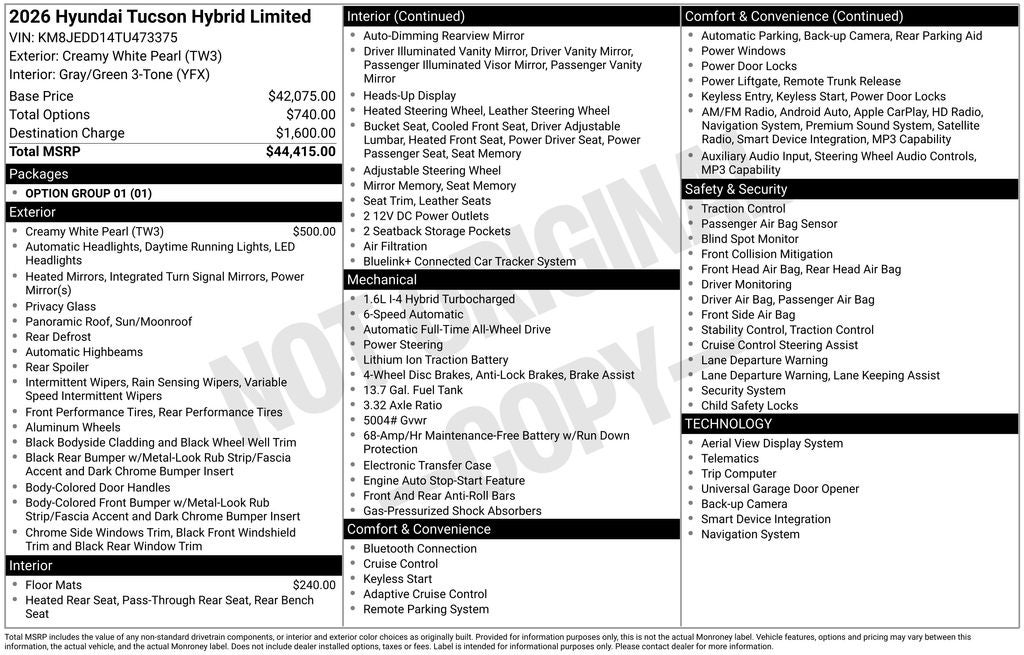2026 Hyundai Tucson Hybrid Limited