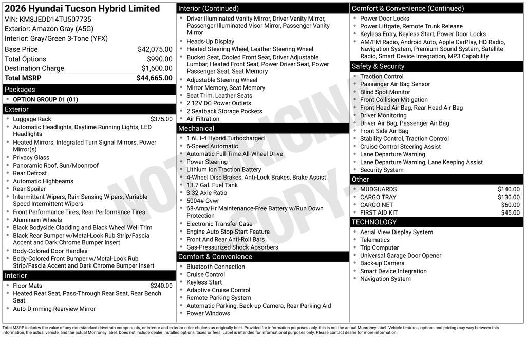 2026 Hyundai Tucson Hybrid Limited