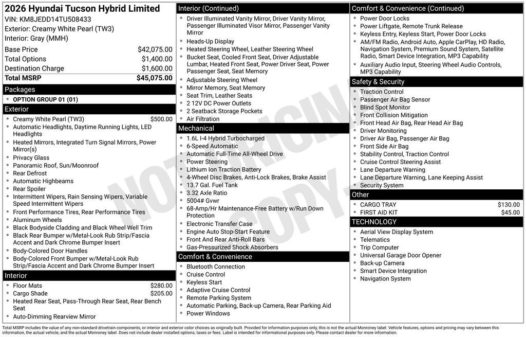 2026 Hyundai Tucson Hybrid Limited