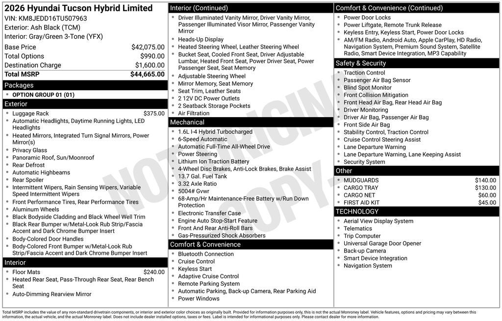 2026 Hyundai Tucson Hybrid Limited