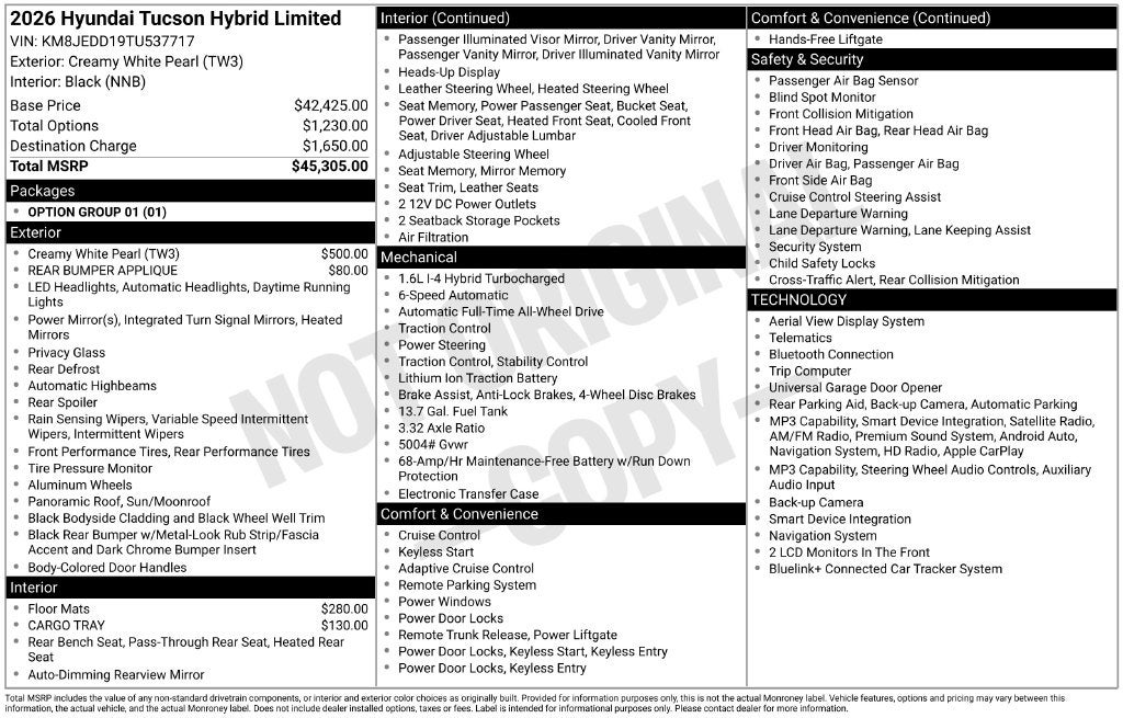2026 Hyundai Tucson Hybrid Limited