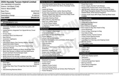 2026 Hyundai Tucson Hybrid Limited