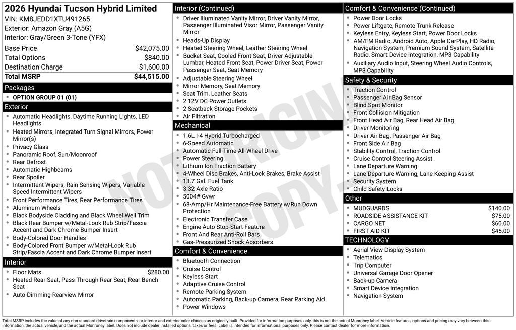 2026 Hyundai Tucson Hybrid Limited