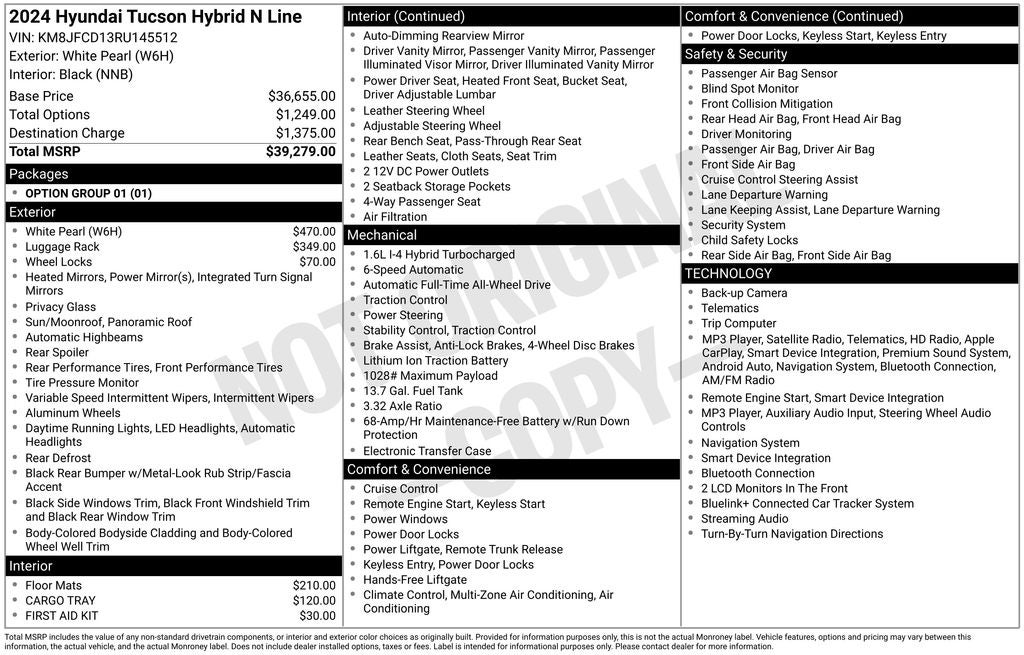 2024 Hyundai Tucson Hybrid N Line