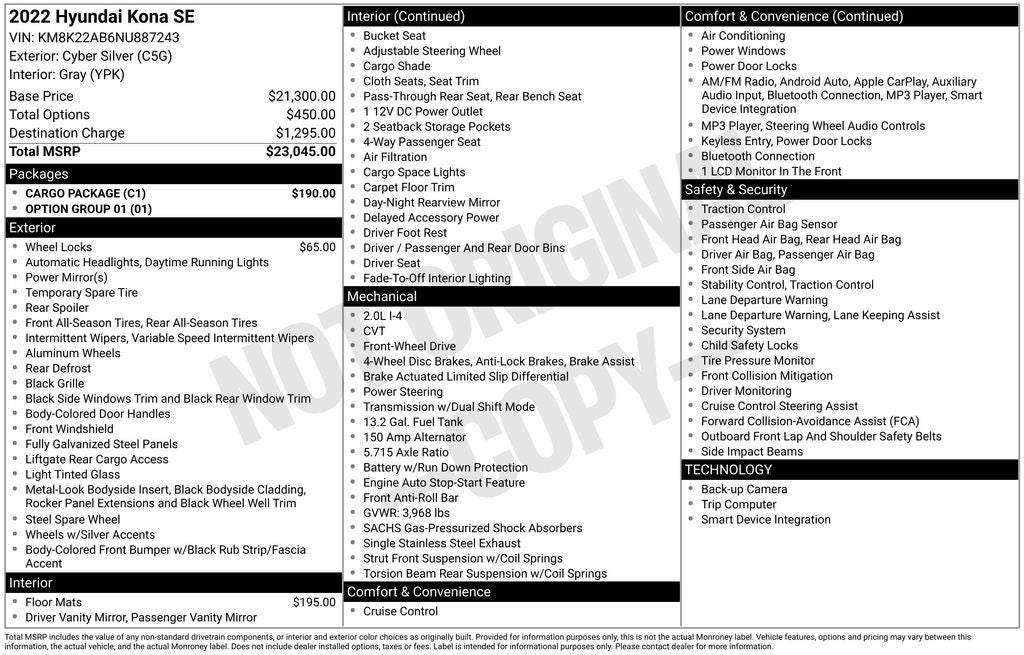 2022 Hyundai Kona SE