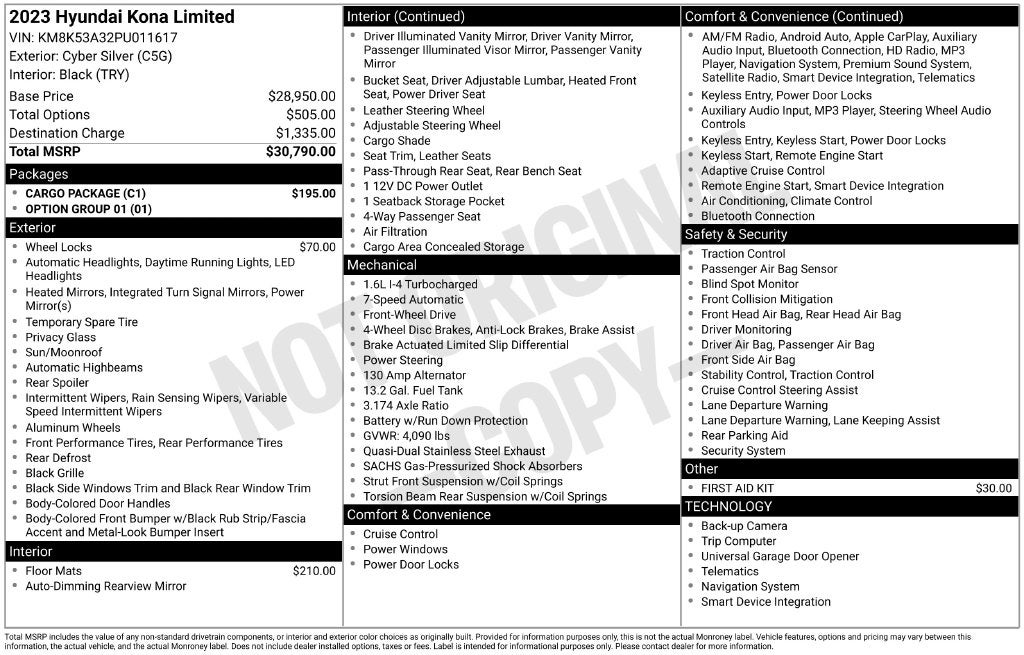 2023 Hyundai Kona Limited