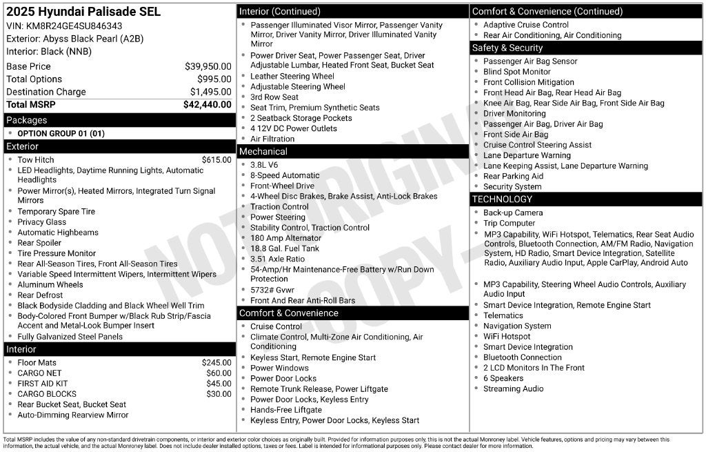 2025 Hyundai Palisade SEL