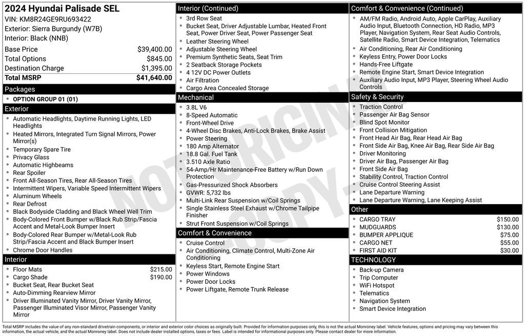 2024 Hyundai Palisade SEL 7 Passenger