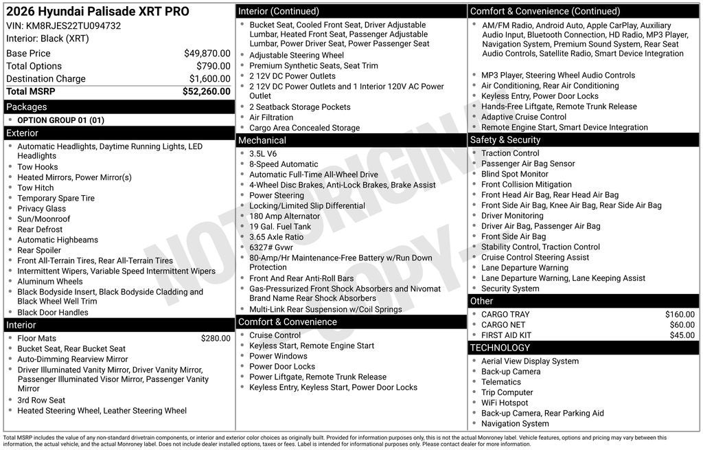 2026 Hyundai Palisade XRT Pro