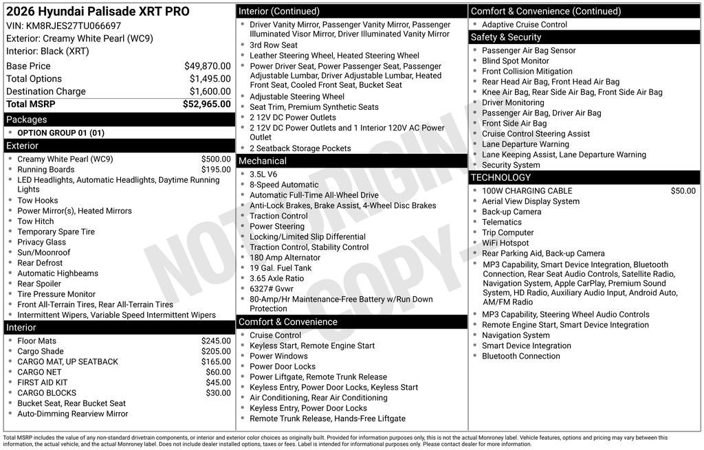 2026 Hyundai Palisade XRT Pro