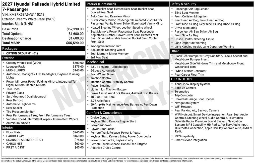 2027 Hyundai Palisade Hybrid Limited