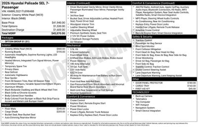 2026 Hyundai Palisade SEL 7 Passenger