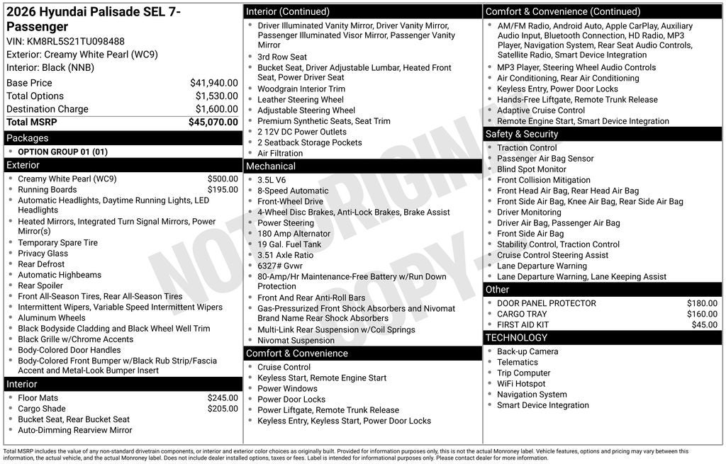 2026 Hyundai Palisade SEL 7 Passenger