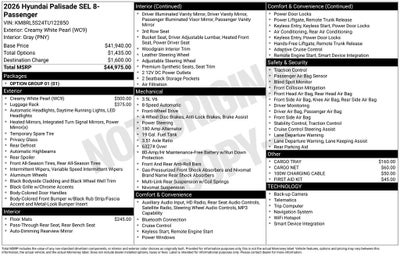 2026 Hyundai Palisade SEL 8 Passenger