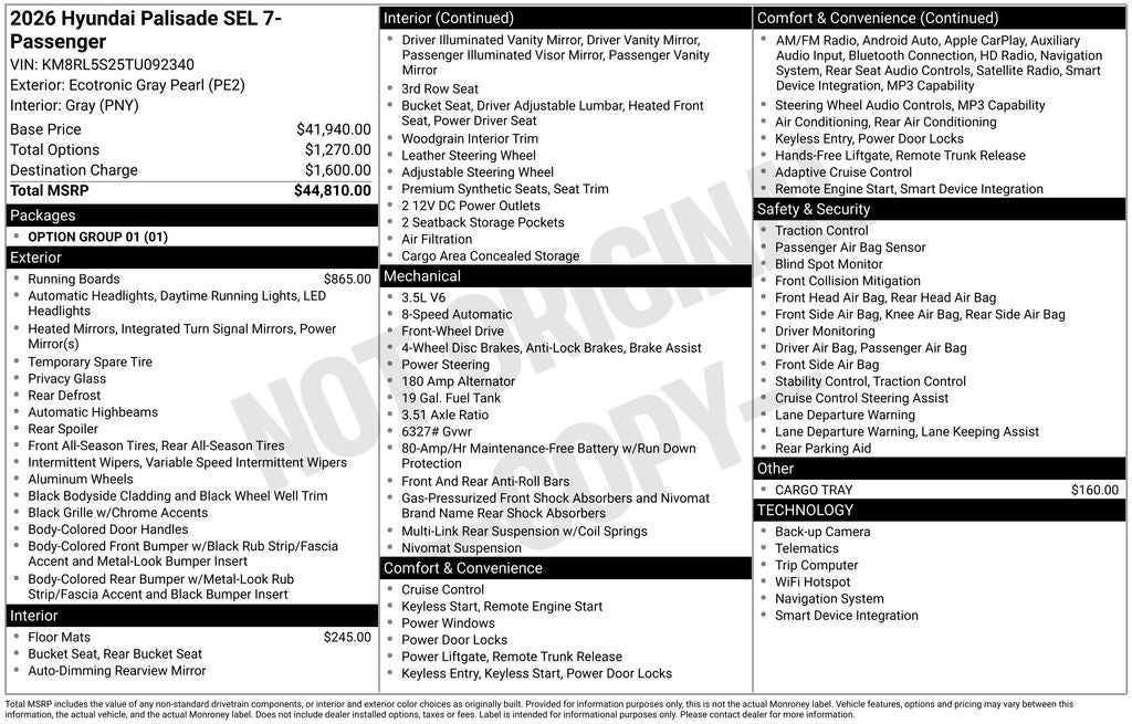 2026 Hyundai Palisade SEL 7 Passenger