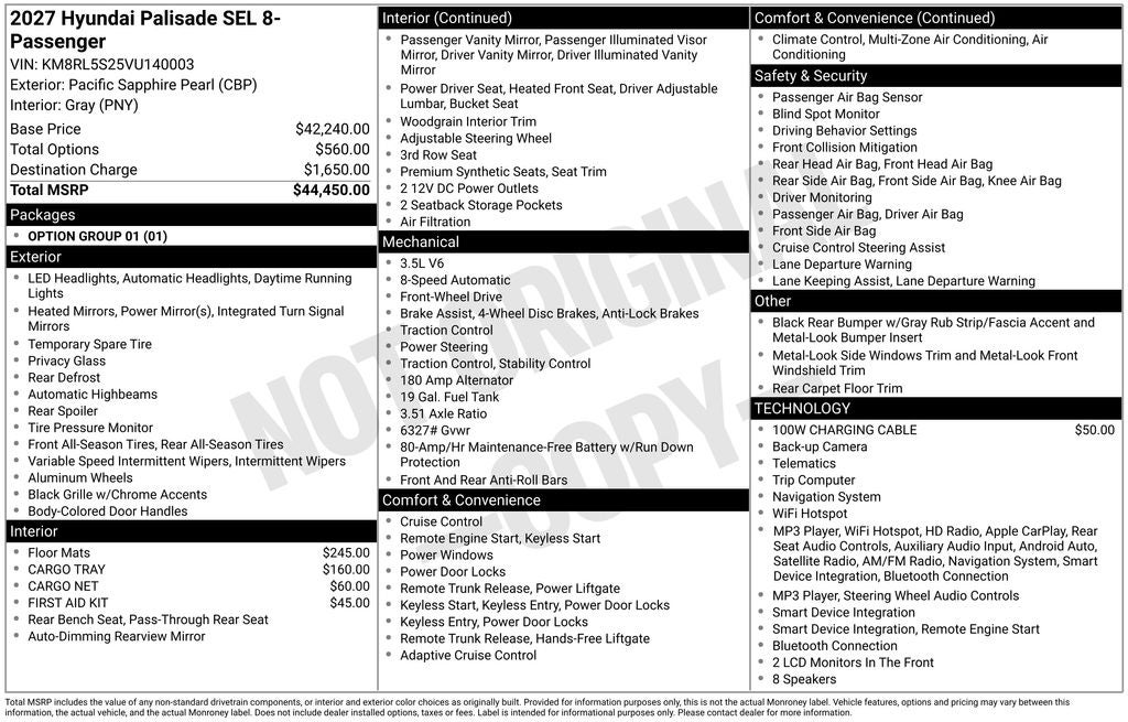 2027 Hyundai Palisade SEL 8 Passenger