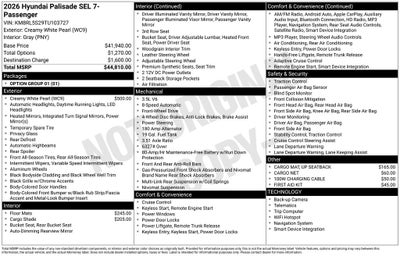 2026 Hyundai Palisade SEL 7 Passenger