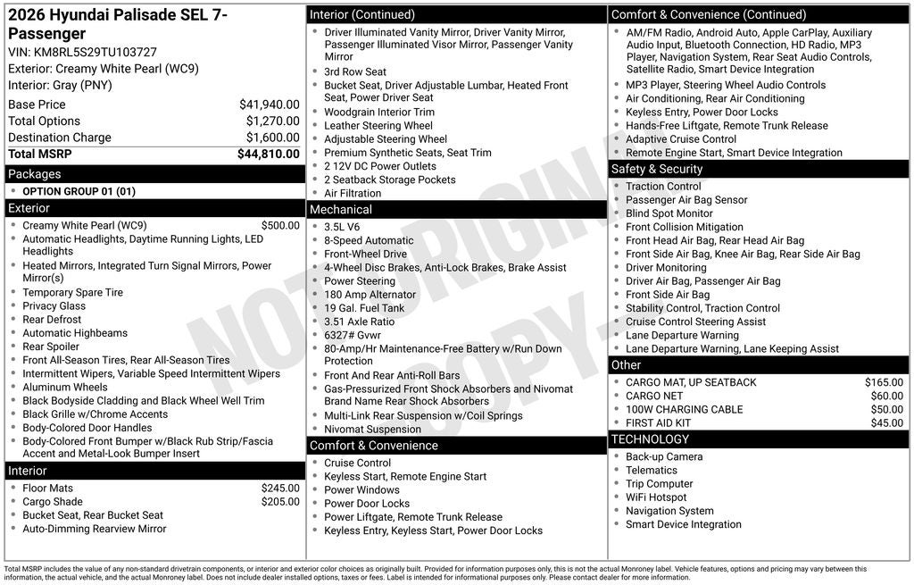 2026 Hyundai Palisade SEL 7 Passenger