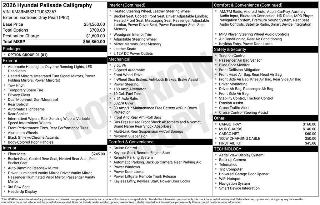2026 Hyundai Palisade Calligraphy