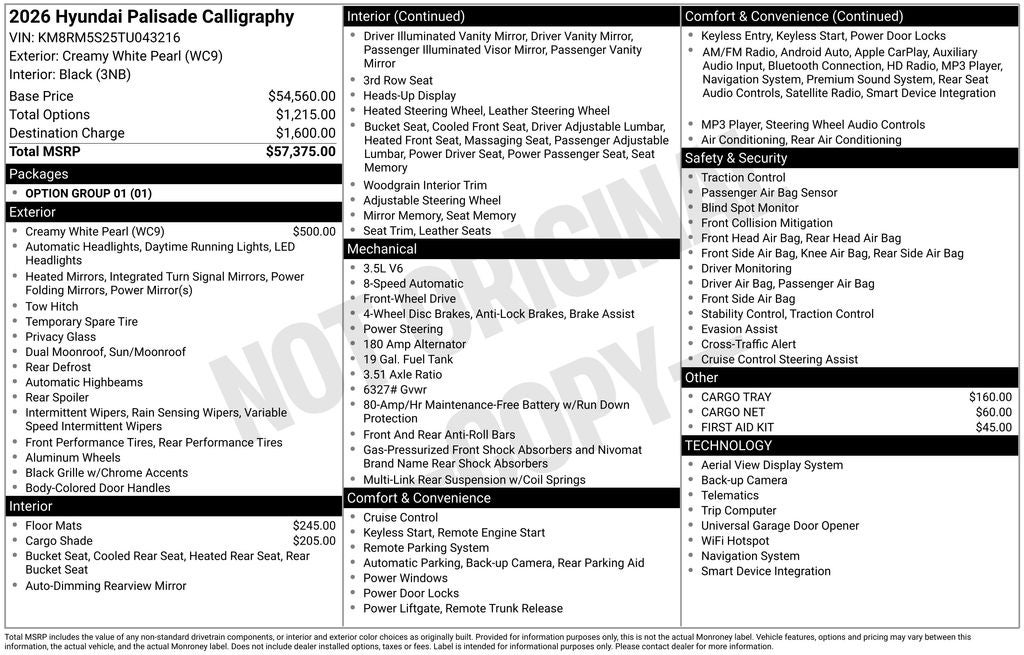 2026 Hyundai Palisade Calligraphy