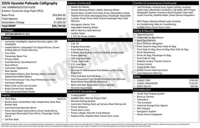 2026 Hyundai Palisade Calligraphy