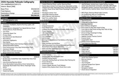 2026 Hyundai Palisade Calligraphy